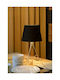 Lucide Lightning Gitta Metal Table Lamp for Socket E14 with Black Shade and Silver Base
