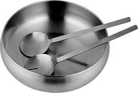 TnS Салатна купа с лъжици Inox Сребрист 23x23см 1бр