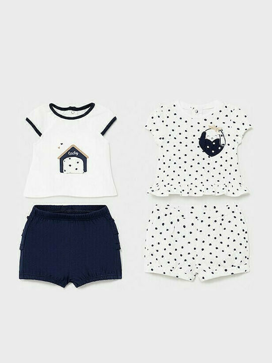 Mayoral Kids Set with Shorts Summer 4pcs White