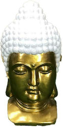 Inart Διακοσμητικός Βούδας από Κεραμικό Υλικό Χρυσό/ Λευκό 28x25x50cm