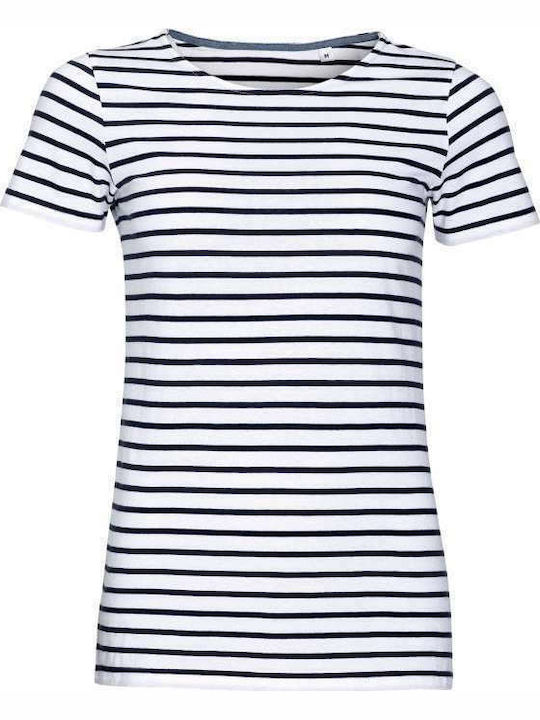 Sol's Miles Ανδρικό Διαφημιστικό T-shirt Κοντομάνικο White / Navy