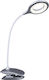 Globo Lighting Pia LED Office Lamp with Flexible Arm and Clip in Silver Color