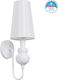 GloboStar Modern Lamp Wall with Socket E27 White 15x48cm