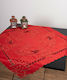 Silk Fashion 406-8 Weihnachtlich Tischtuch Quadrat Stoff Rot L90xB90cm.