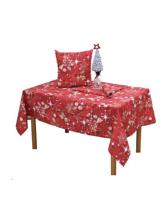 Viopros Weihnachts- Tischtuch Stoff Rot B180xL140cm. 1Stück