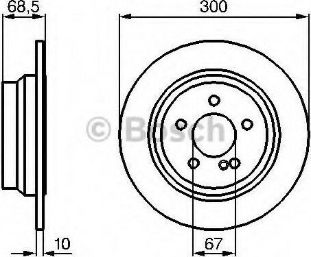 Bosch Σετ Δισκόπλακες Πίσω 2τμχ για Mercedes-Benz CLS Class / E Class