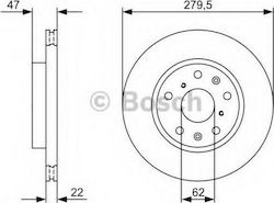 Bosch Bremsscheiben 2Stück für Fiat Sechzehn Suzuki SX4