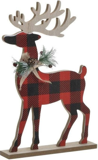 Inart Christmas Wooden Figure Deer Red Height 30cm
