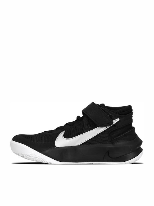 Hustle Team Hustle10 FlyEase Kids Sports Shoes Running with Hoop & Loop Closure Black / Volt / White / Metallic Silver