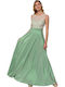 Bellino Maxi Dress for Wedding / Baptism with Lace Green