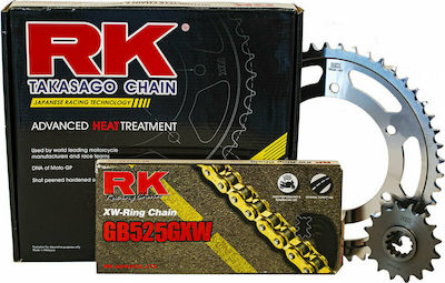 RK Chain & Sprocket Kit (16-45-525GXW) for Honda Africa Twin XRV 750