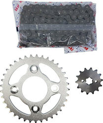 RK Chain & Sprocket Kit (14-37-420SB) for Honda Wave 110