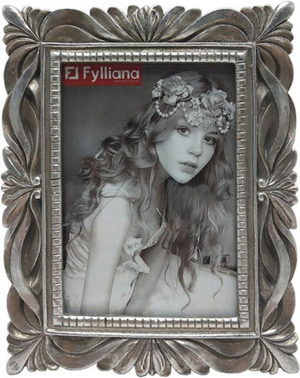Fylliana 21720 Polyresin Fotorahmen mit Silbernem Rahmen