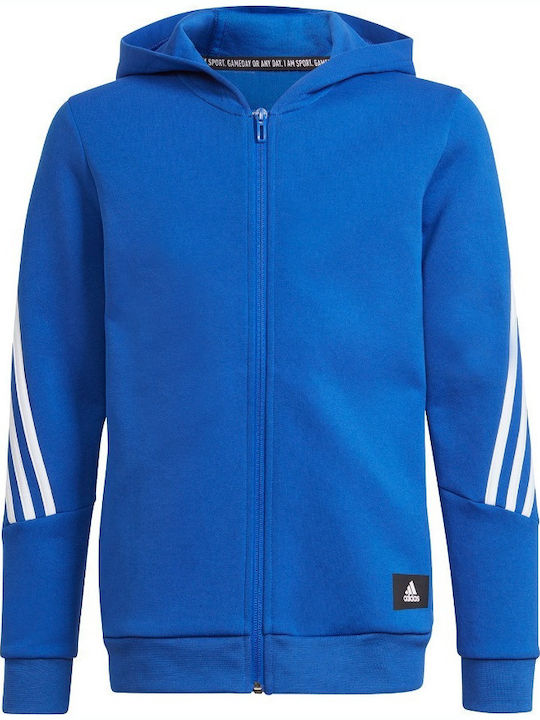 adidas Παιδική Ζακέτα Φούτερ Future Icons 3-Stripes Μπλε