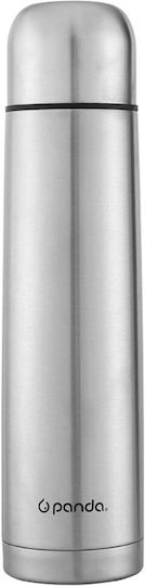 Panda Bottle Thermos Stainless Steel 1lt Silver with Cap-Cup 24324