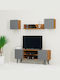 Unitate TV pentru sufragerie Arktos1 Nuc - Gri L130xÎ30buc