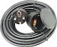 Spot Light Waterproof Extension Cable Cord 3 x 1.5mm²/5m Black