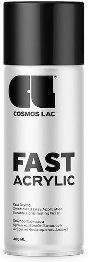 Cosmos Lac Σπρέι Βαφής Fast Acrylic με Ματ Εφέ Μαύρο RAL9005 400ml