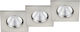 Trio Lighting Pătrat Metalic Spot Încorporat cu LED Integrat și Lumină Alb Cald Argintiu 5x5cm. 3buc