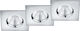 Trio Lighting Zagros Square Metallic Recessed Spot with Integrated LED and Warm White Light Silver 5x5cm. 3pcs