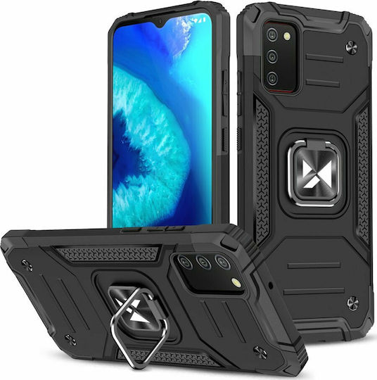 Wozinsky Ring Armor Задна корица Пластмаса Черен (Galaxy A02s)
