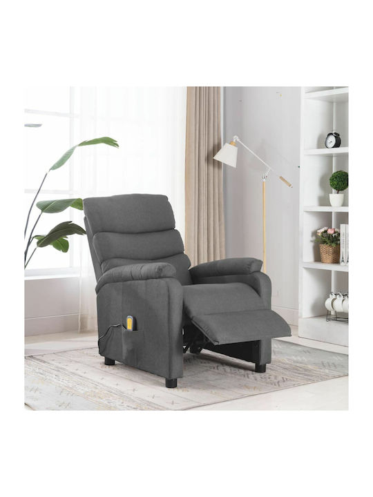 Πολυθρόνα Relax Massage με Υποπόδιο Ανοιχτό Γκρ...