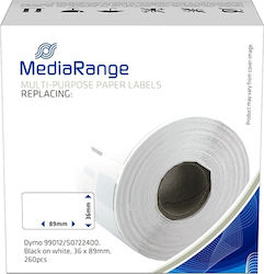 MediaRange 260 Autocolante Autoadezive pe Rolă pentru Imprimantă de Etichete Pentru Dymo 99012/S0722400 36x89mm 1buc MediaRange 260 Autocolante Autoadezive pe Rolă pentru Imprimantă de Etichete Pentru Dymo 99012/S0722400 36x89mm 1buc
