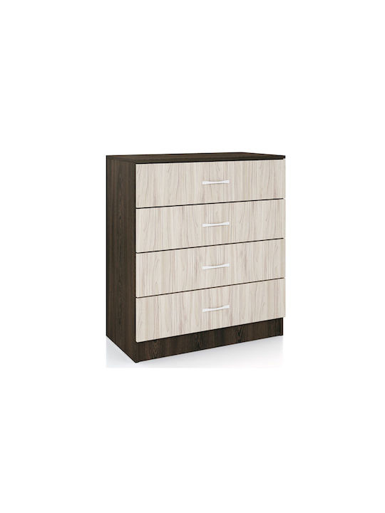 Drawer 3003 wooden with 4 drawers Wenge-Astra 80x43,5x91cm melamine