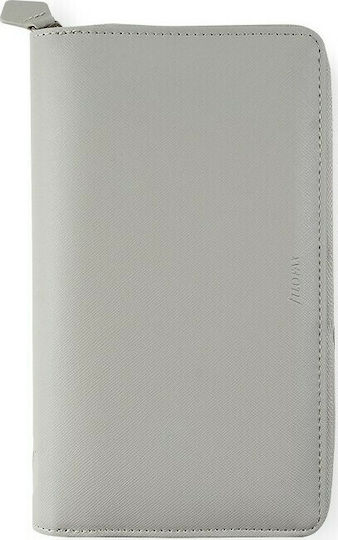 Filofax Organizer Saffiano Personal Compact Zip Γκρι Δερμάτινο