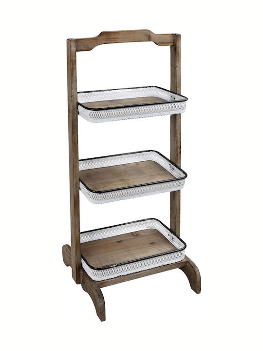 Espiel Hölzernes Etagere 3 Etagen Braun W30xL35.5xH86cm 1Stück