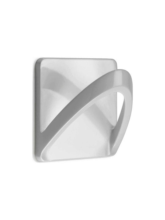 Inofix Ribbon Άγκιστρο Μπάνιου Μονό με Αυτοκόλλητο ​6.5x4.5cm White