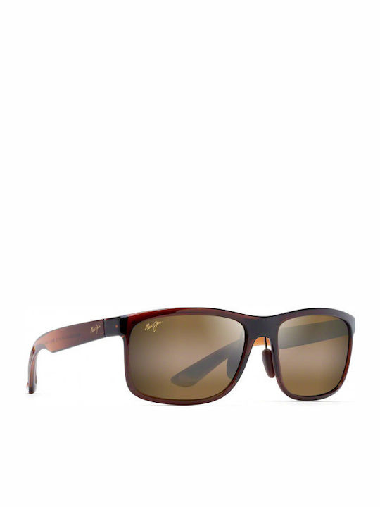 Maui Jim Huelo Ανδρικά Γυαλιά Ηλίου με Καφέ Κοκκάλινο Σκελετό και Καφέ Polarized Φακό H449-01