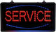 Service Rolling LED Sign Double Sided 48x25cm Red / Blue