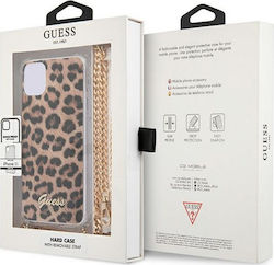 Guess Hardcase Silicone Back Cover with Strap Leopard (iPhone 11)