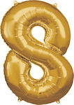 Μπαλόνι Foil Αριθμός Σχήμα 8 Χρυσό 86εκ.