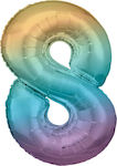 Balloon Foil Jumbo Number 8 Multicolour 86cm Rainbow