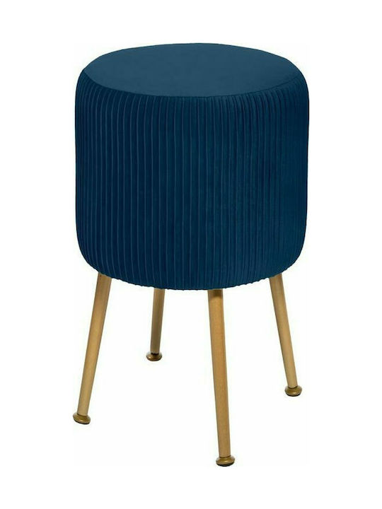 Stool For Living Room Upholstered with Velvet Blue 35x35x42cm