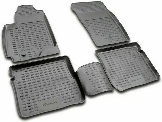 Novline Set of Front and Rear Mats 4pcs Tray Type for Nissan Leaf 2018+ Black