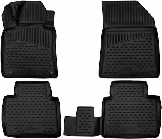 Novline Set of Front and Rear Mats 4pcs Tray Type for Peugeot 508 2018+ Black