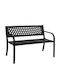 Bancă Exterior Metalic Negru 120x50x76cm