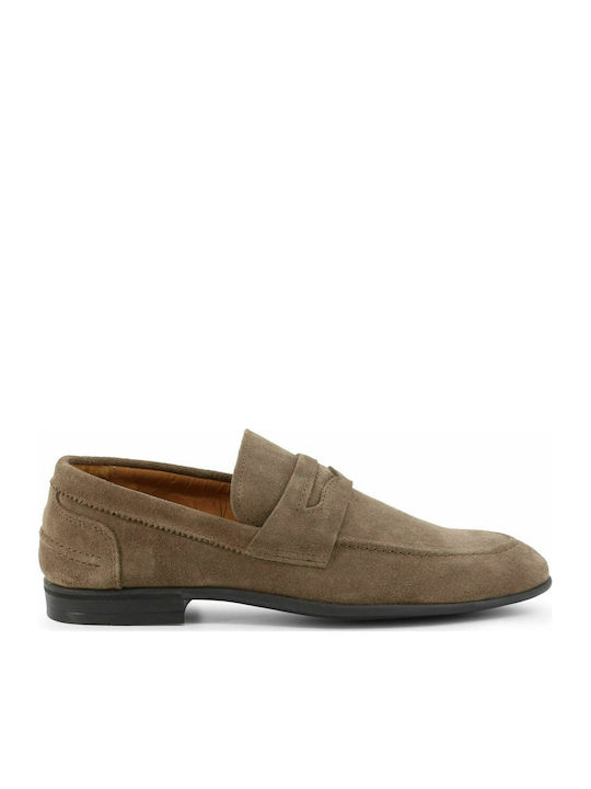 Duca Di Morrone Leone Suede Ανδρικά Loafers σε Καφέ Χρώμα