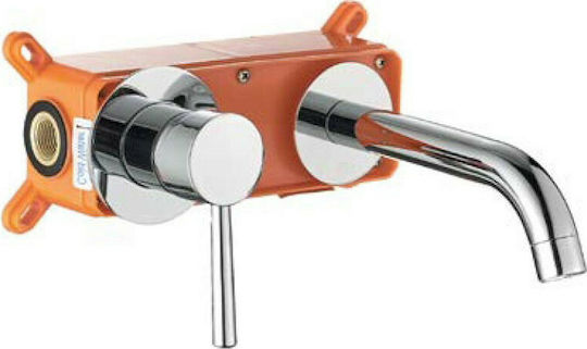 Interflex Pure Built-in Mixer & Spout Set for for Bathroom Sink 1 Exit Silver