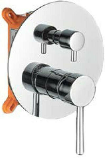 Interflex Pure Built-in Faucet Mixer for Shower 2 Exits Silver