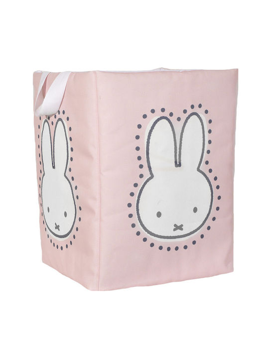 Baby Oliver Kinder Aufbewahrungskorb aus Stoff Miffy Rosa 35x35x45cm 1Stück