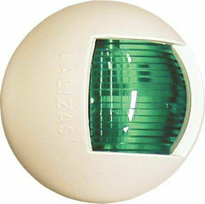 Lalizas Power 7 Boat Light Without Mast Green Side Light 112.5 Degrees with White Casing 30071