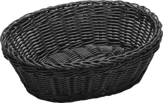 GTSA Καλάθι Ψωμιού Ψάθινο Μαύρο 25x20x8cm