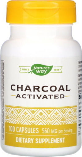 Nature's Way Activated Charcoal 560mg Ειδικό Συμπλήρωμα Διατροφής 100 κάψουλες
