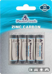 Powertech Zinc Carbon Μπαταρίες Zinc AA 1.5V 4τμχ