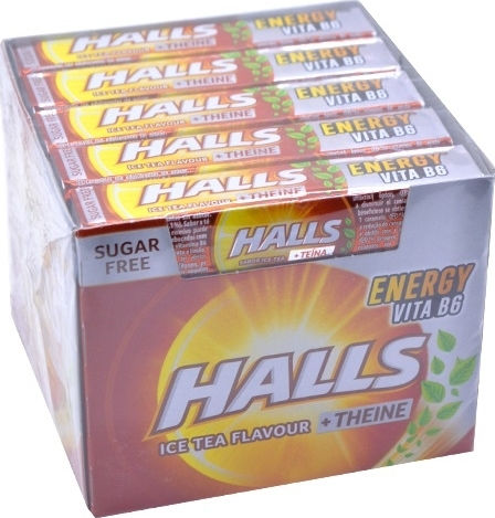 Halls Candies Energy Vita V6 with Flavor Ice Tea No Added Sugar 20pcs 32gr