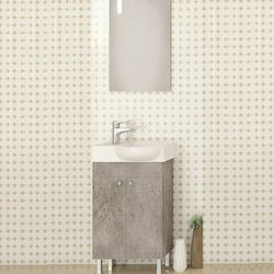 Drop Litos 45 Bench with Washbasin & Mirror L45xW24.5xH60cm Granite